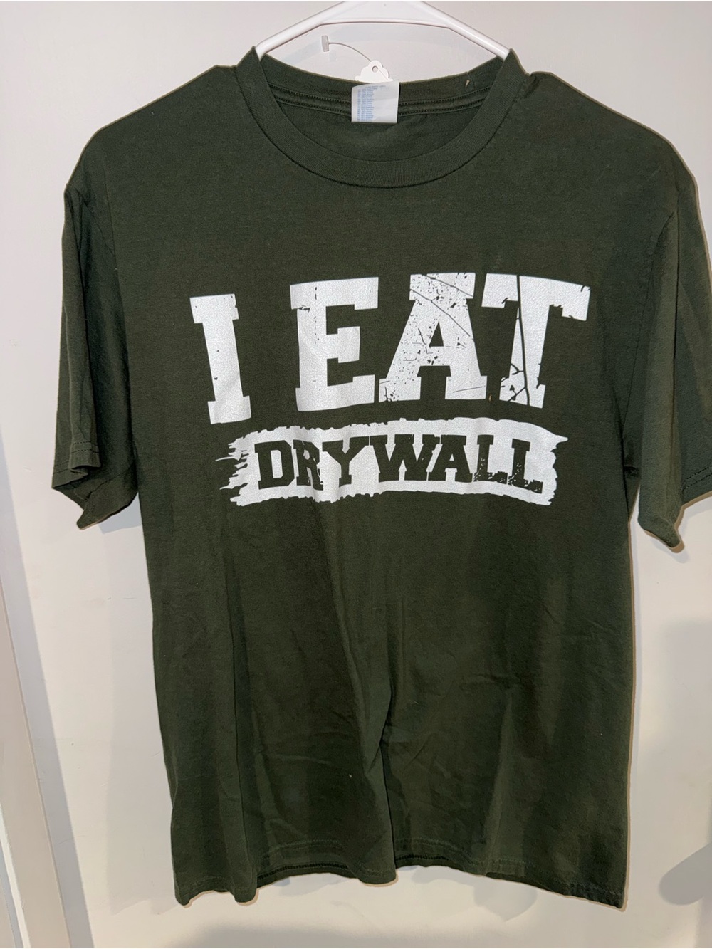Port and Company Dark Green "I EAT DRYWALL" Graphic Tee